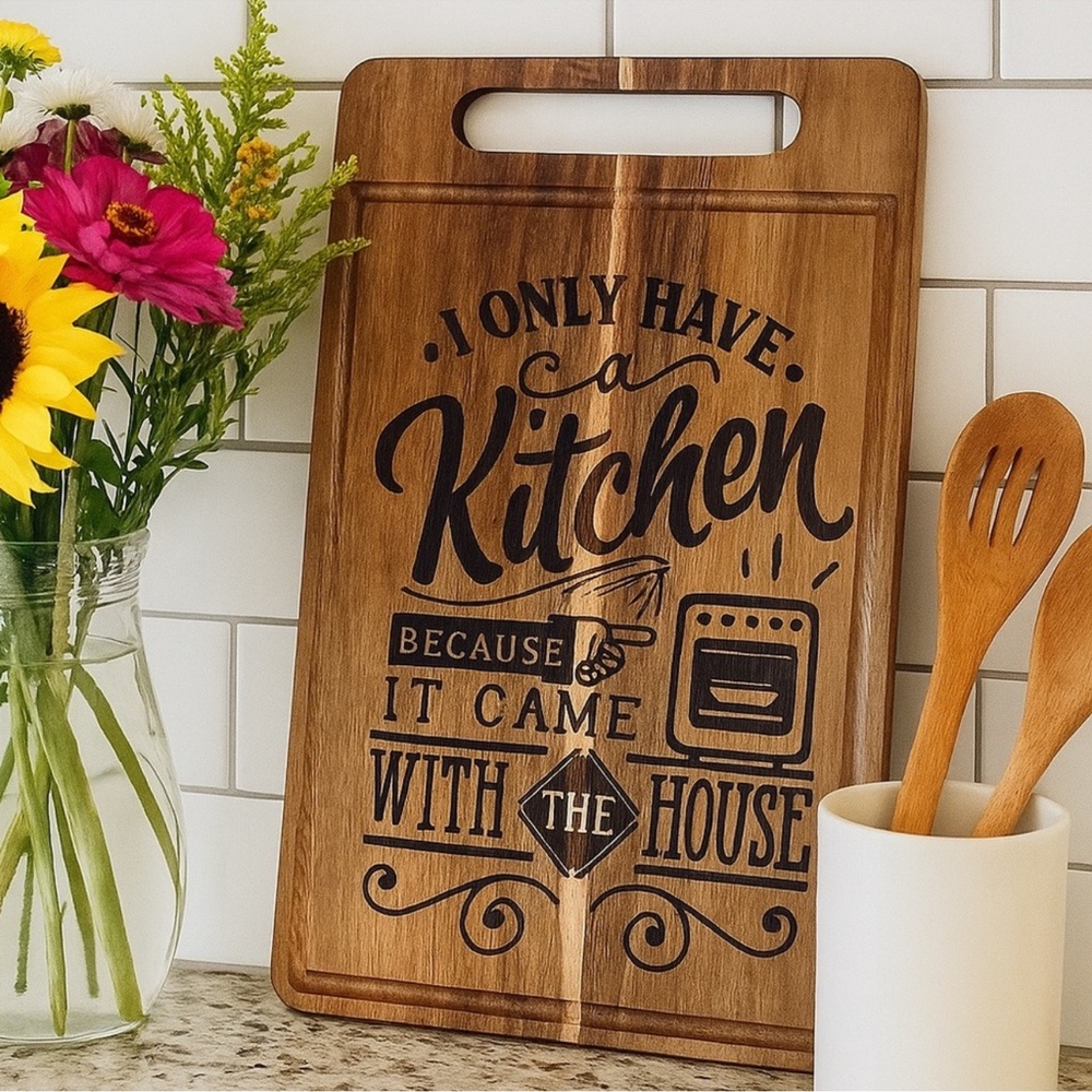 Wooden Kitchen Rustic Cutting Board - Engraved